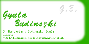 gyula budinszki business card